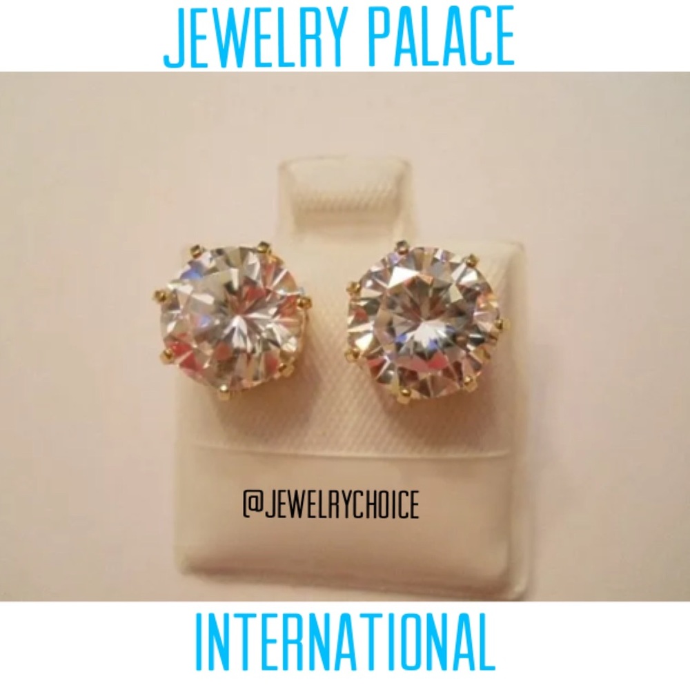 🆕14K Gold Filled 6 Carat TW CZ Post Earrings.